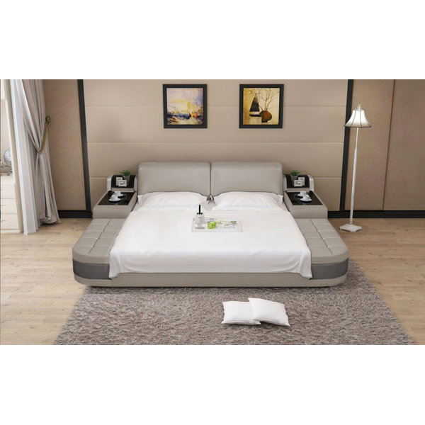 Orren Ellis Aslef King Upholstered Low Profile Platform Bed & Reviews